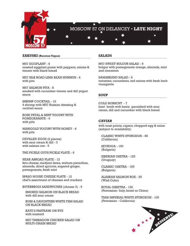 M57 Late night menu 1